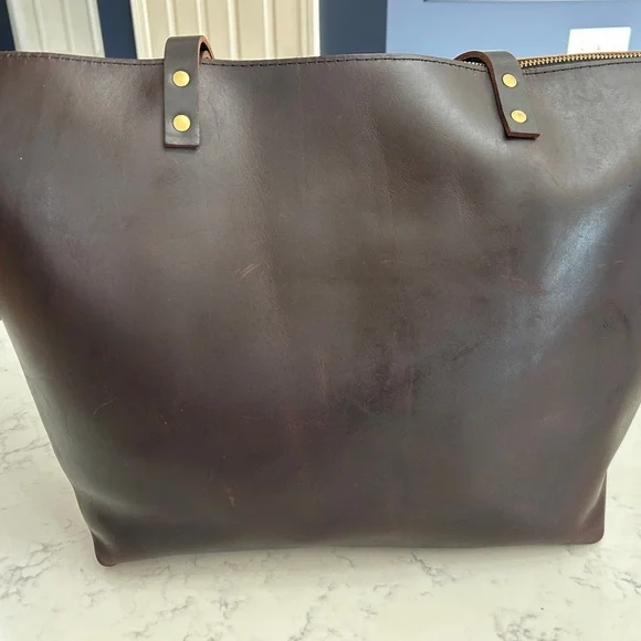 Portland Leather Oversized Zipper tote and mini envelope wallet - Picture 6 of 16